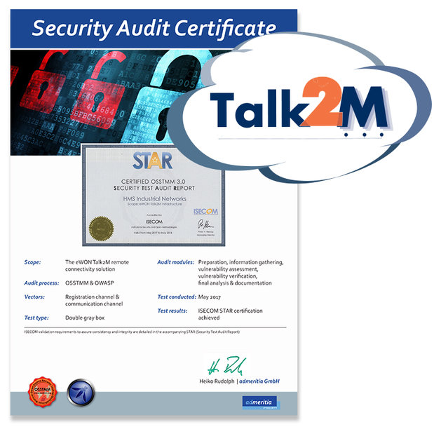eWON® Talk2M com certificação de segurança STAR do ISECOM